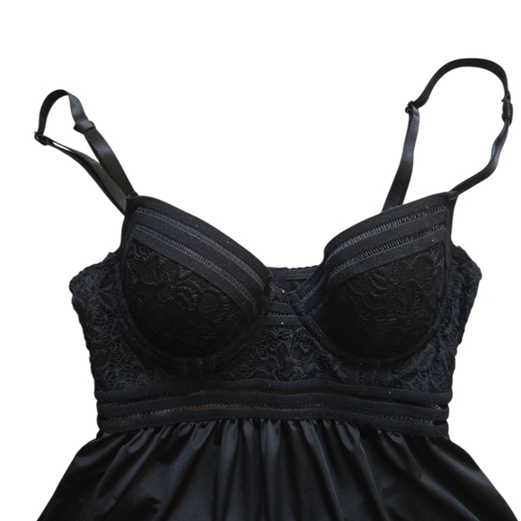 Zivame Sundown Floral Lace Gentle Lift Babydoll Lingerie - Black ~ Small - Picture 3 of 7